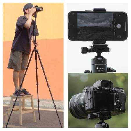 Fotopro A5i - statyw fotograficzny Alu + głowica kulowa FPH-55QS - przykład użycia